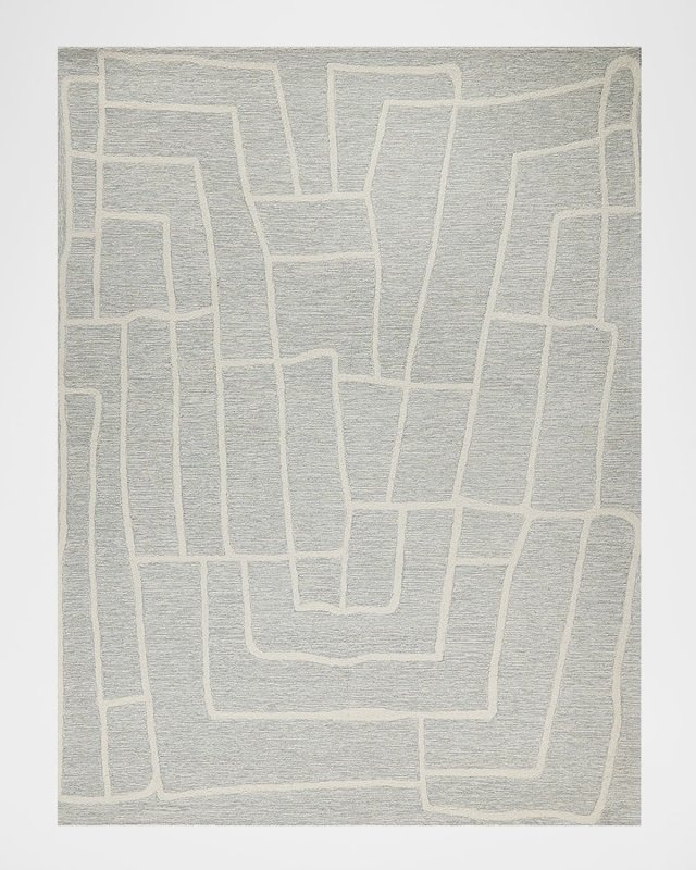 Tangiers Hand-Tufted Blue/Ivory Rug, 10' x 14'